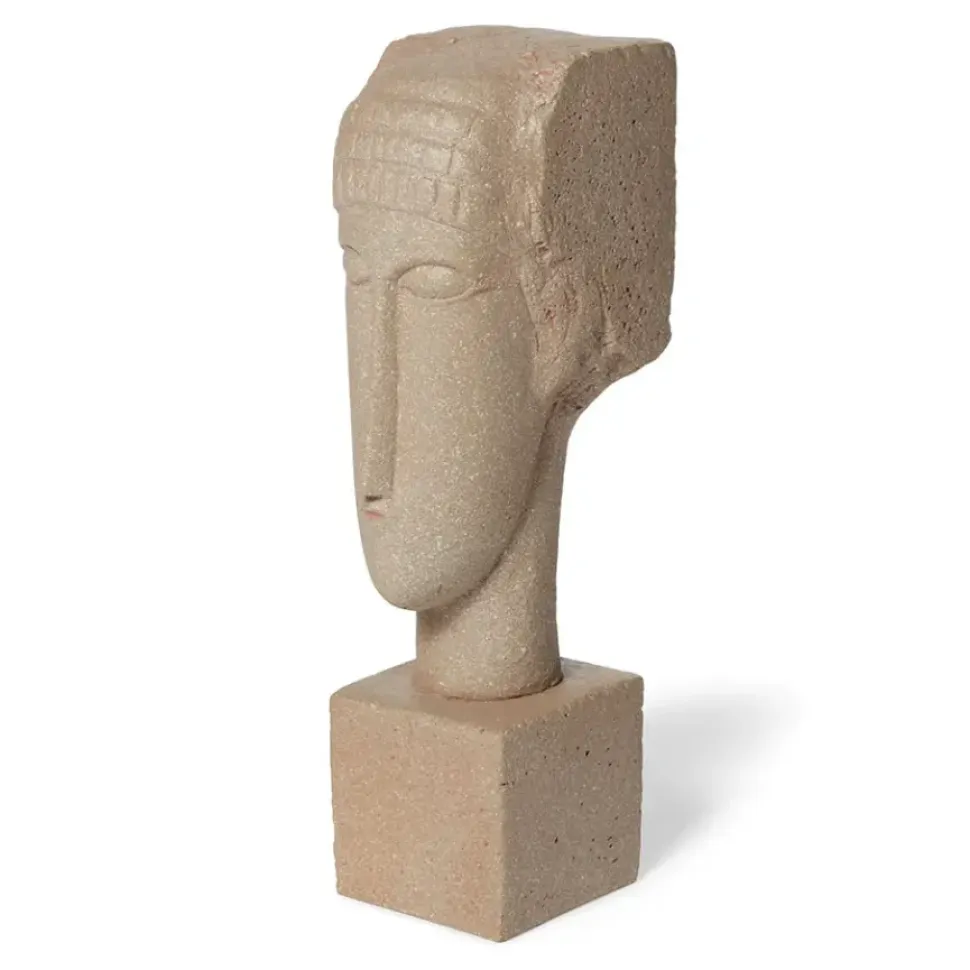 Amedeo Modigliani: Large Pink Tete Sculpture