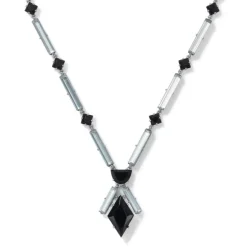 American Deco Pendant Necklace And Long Pendant Earrings Set
