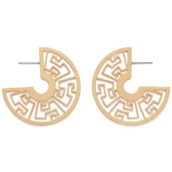 Ancient Fretwork Necklace & Earrings Set