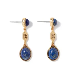 Ancient Gems Triple-Drop Lapis Earrings