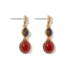 Ancient Gems Two-Tone Drop Earrings