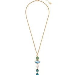 Ancient Mixed Motifs Glass Pendant Drop Necklace