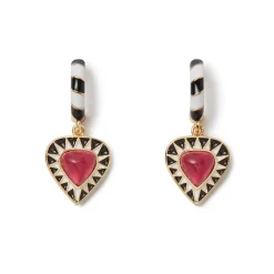 Atef Crown Huggie Charm Earrings