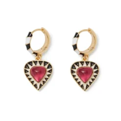 Atef Crown Huggie Charm Earrings