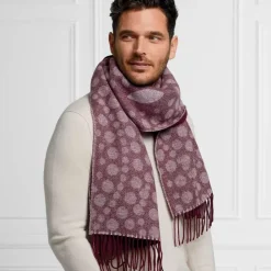 Basket-Weave Pattern Reversible Wool Scarf