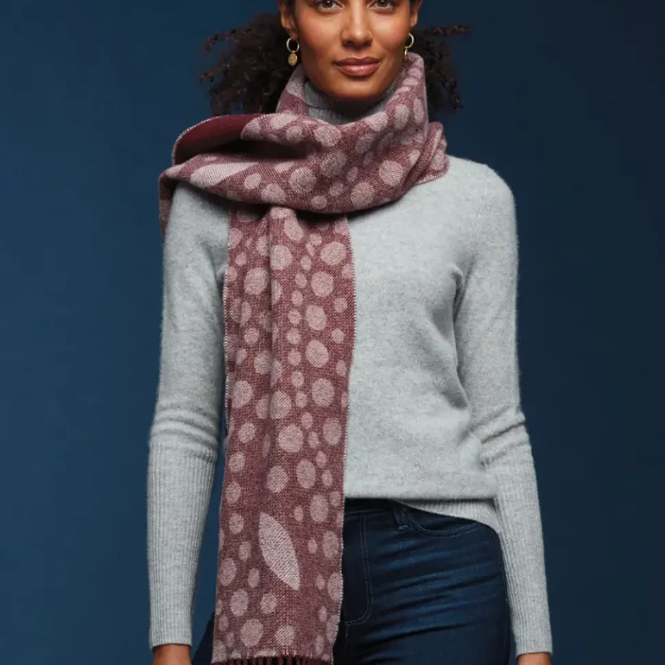 Basket-Weave Pattern Reversible Wool Scarf