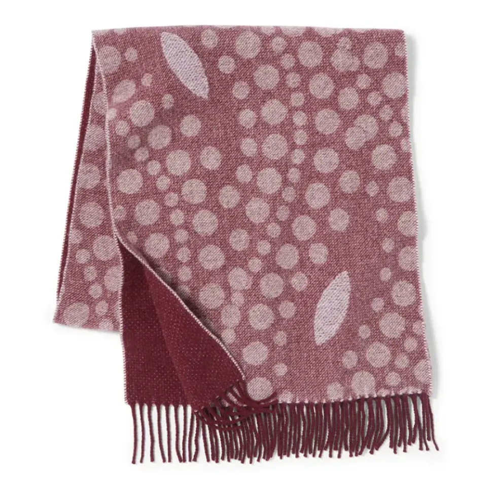 Basket-Weave Pattern Reversible Wool Scarf