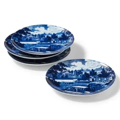 Blue & White American River View Salad Plate Set