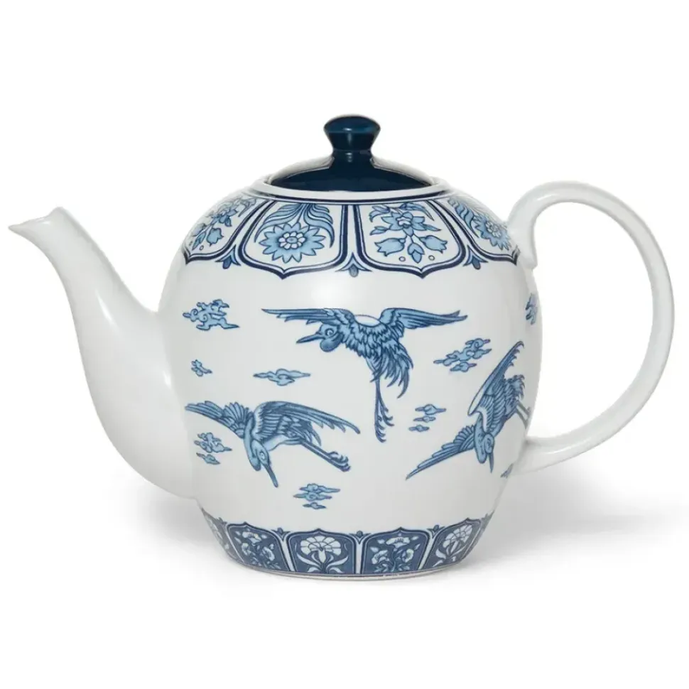 Blue & White Cranes Teapot