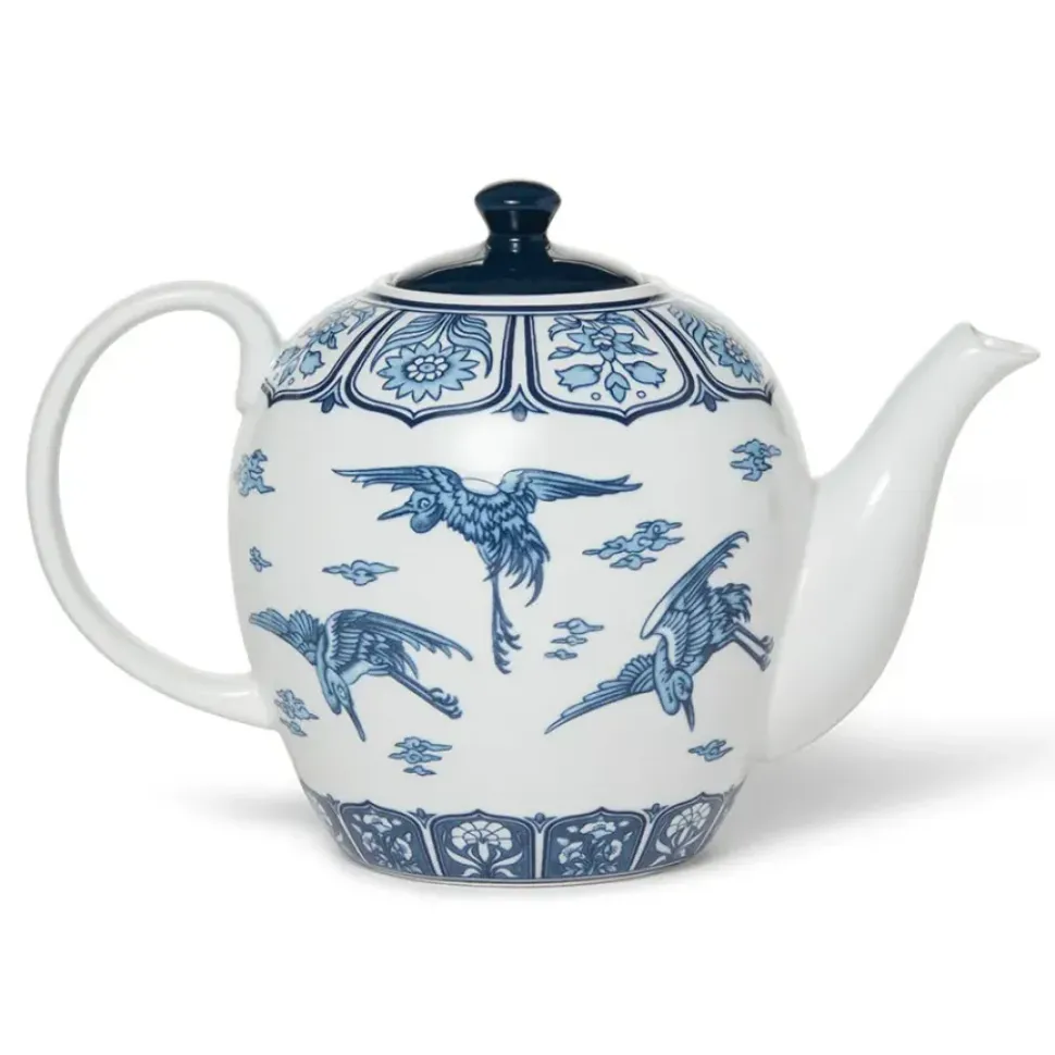 Blue & White Cranes Teapot