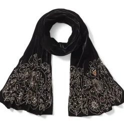 British Floral Beaded Scarf