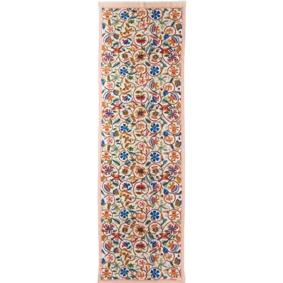 British Flowering Vines Embroidered Oblong Scarf