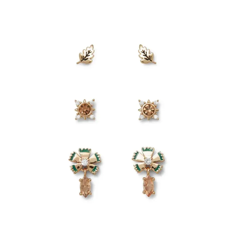 British Tree Of Life Flora And Stars Stud Earring Set