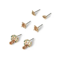 British Tree Of Life Flora And Stars Stud Earring Set