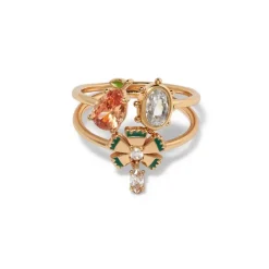 British Tree Of Life Fruit And Flower Ring Set