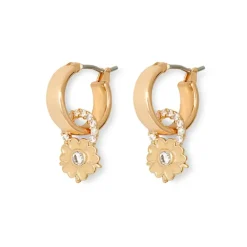 British Tree Of Life Small Hoop Earrings With Charms