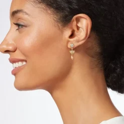 British Tree Of Life Triple-Drop Mismatched Earrings