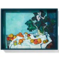 Cezanne Apples And Primroses Rectangular Lacquer Tray
