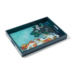 Cezanne Apples And Primroses Rectangular Lacquer Tray