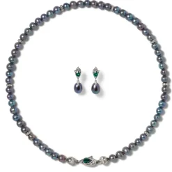 Chelsea Peacock Pearl Necklace And Drop Earrings Set