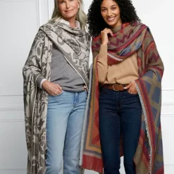 Chinese Lotus Oversize Ruana