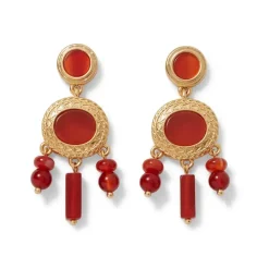 Classical Carnelian Chandelier Earrings