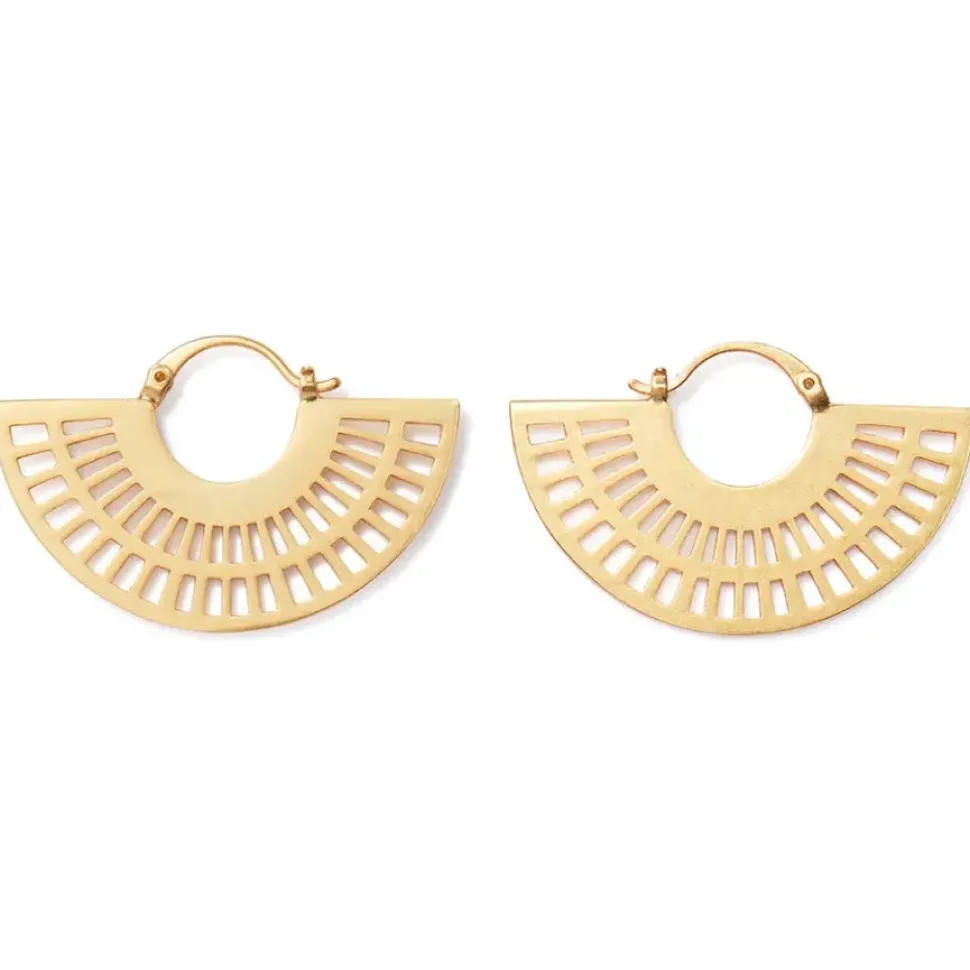 Crescent Cutout Hoop Earrings