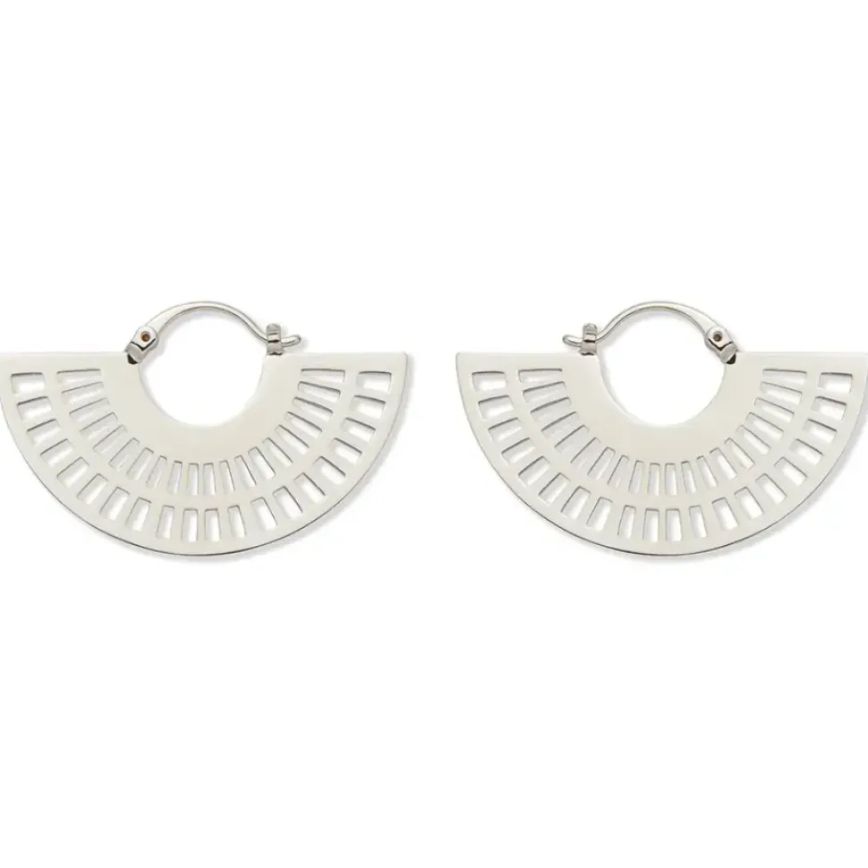 Crescent Cutout Hoop Earrings