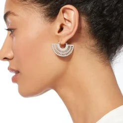 Crescent Cutout Hoop Earrings