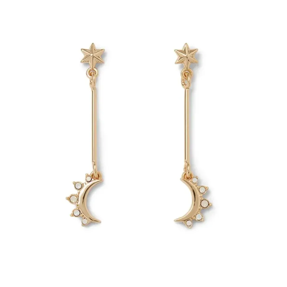 Crescent Moon Drop Earrings