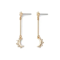 Crescent Moon Drop Earrings