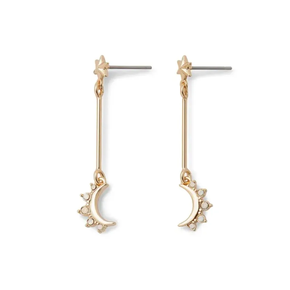 Crescent Moon Drop Earrings