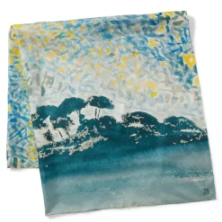 Cross Landscape With Stars Square Silk Scarf