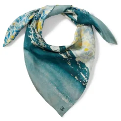 Cross Landscape With Stars Square Silk Scarf