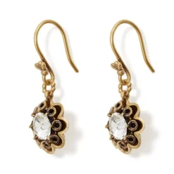 Crystal Rosette Drop Earrings