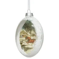 Currier & Ives Snowscapes Glass Disc Ornament Set