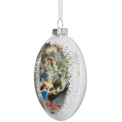 Currier & Ives Snowscapes Glass Disc Ornament Set