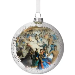Currier & Ives Snowscapes Glass Disc Ornament Set