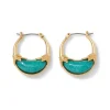 Cypriot Jade Crescent Hoop Earrings