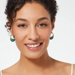 Cypriot Jade Crescent Hoop Earrings