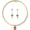 Cypriot Twist Collar Necklace And Triple-Drop Earrings Set