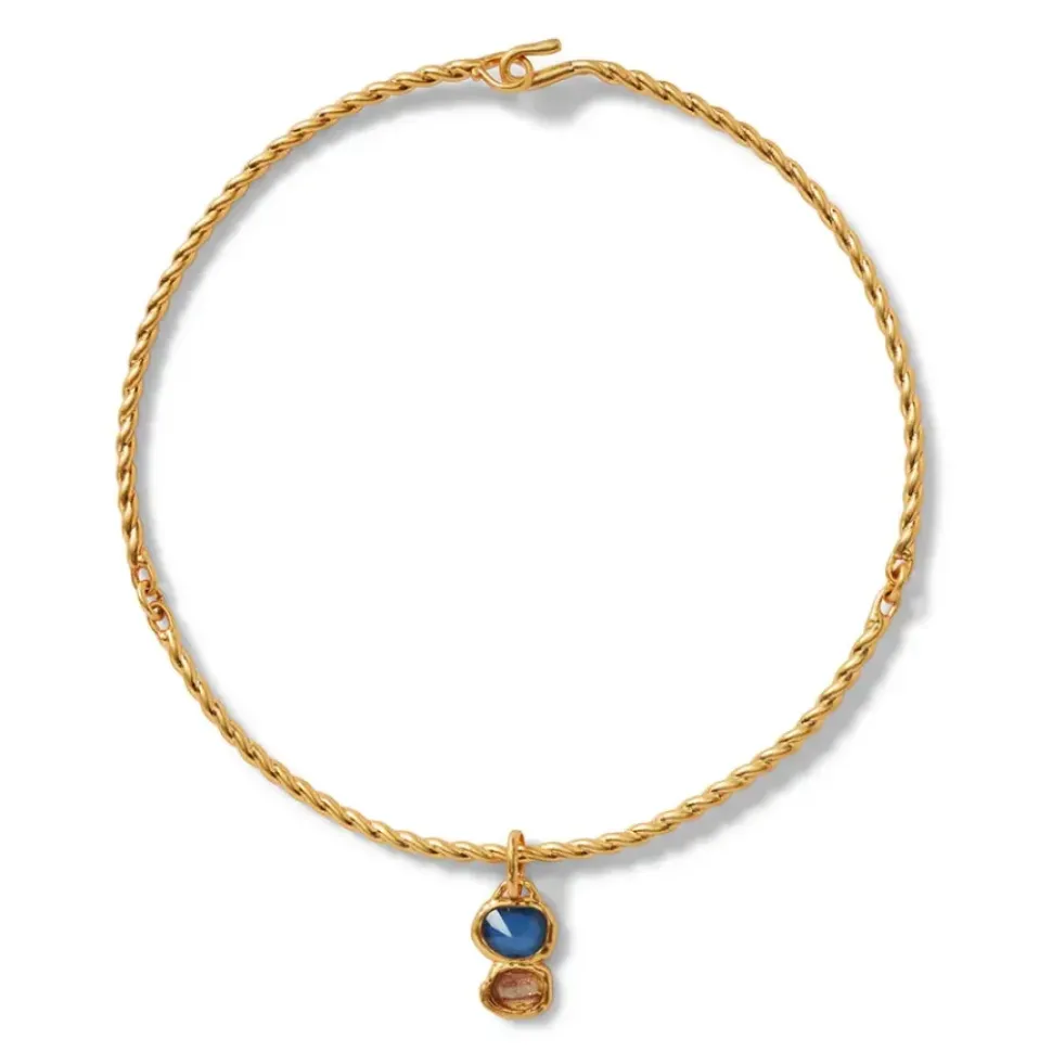 Cypriot Twist Collar Necklace With Charm