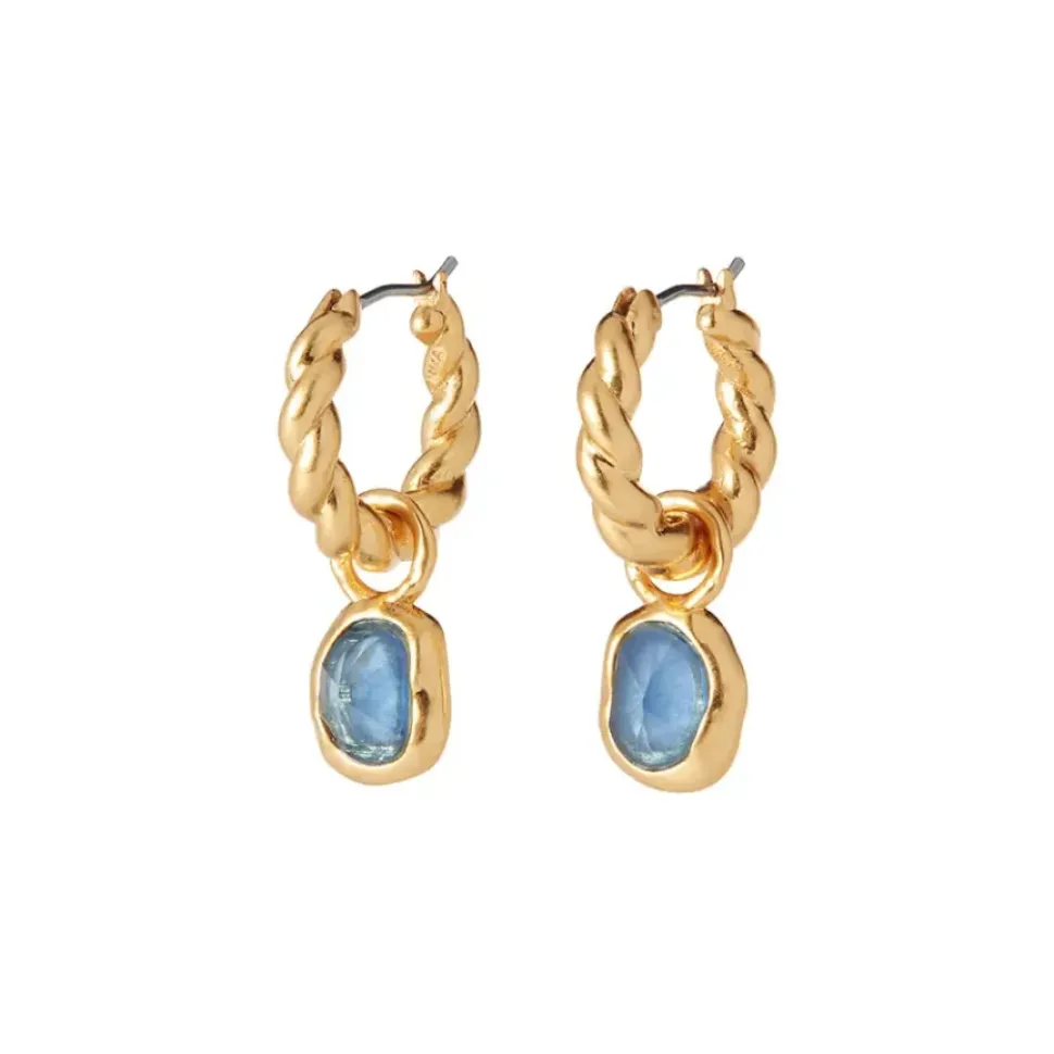 Cypriot Twist Hoop Earrings With Removable Charms
