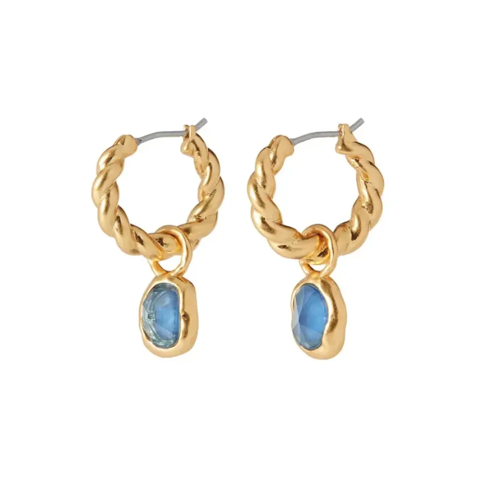 Cypriot Twist Hoop Earrings With Removable Charms