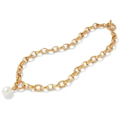Cypriot Twist Pearl Chain Pendant Necklace
