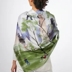 Dehn Spring In Central Park Square Silk Scarf