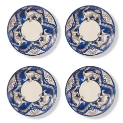 De Morgan Stylized Dragons Salad Plate Set