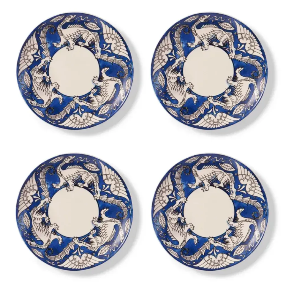 De Morgan Stylized Dragons Salad Plate Set