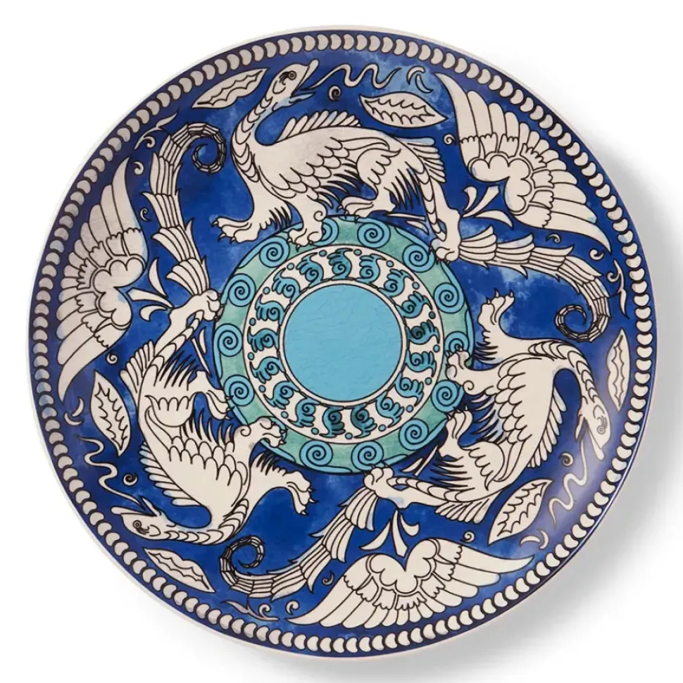 De Morgan Stylized Dragons Serving Plate