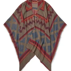 Egyptian Antinopolis Mosaic-Pattern Oversize Ruana